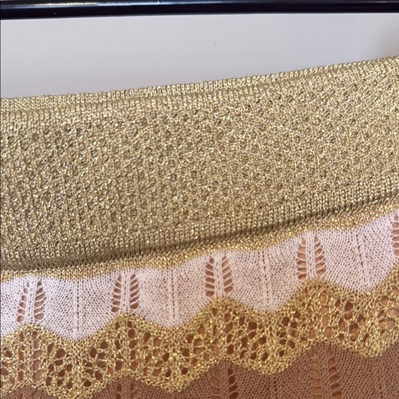 Missoni Pink Yellow Gold Chevron Knee-Length A-Line Skirt Medium - Picture 3 of 7